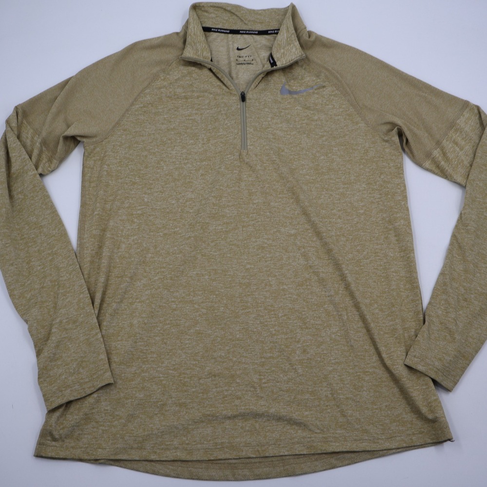Nike Dri-FIT Element Half Zip Running Top Mens Medium Olive Gold AH8973-250